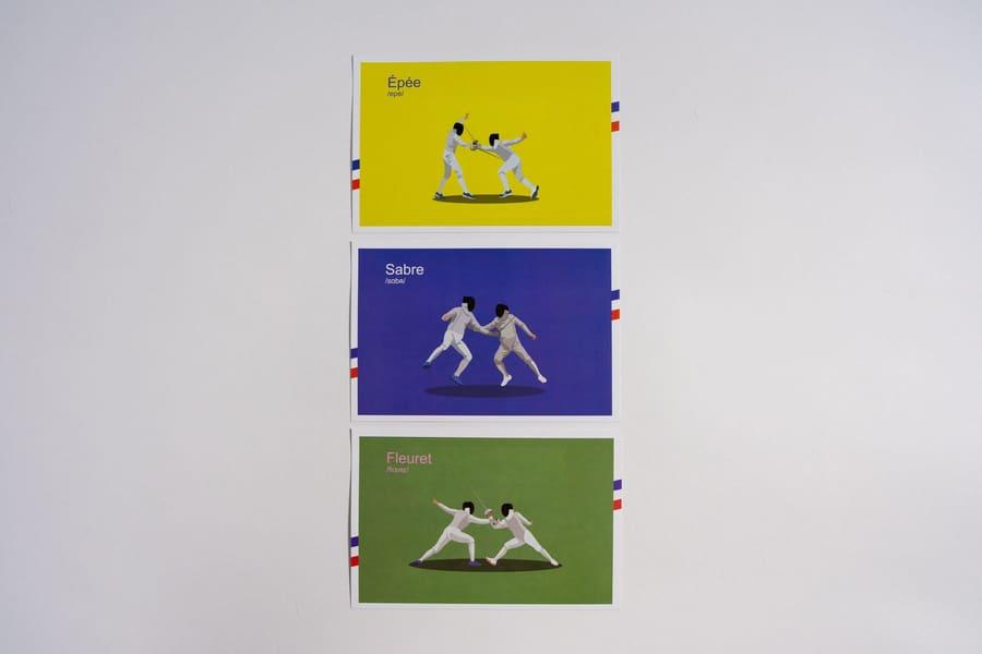 FENCING FLASHCARD - POSTCARD (SET OF 3)